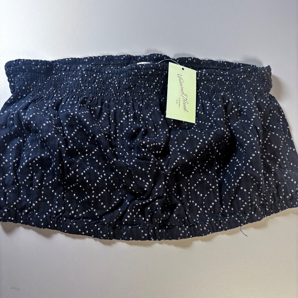 Universal Thread Navy White Geometric‎ Print Smocked Tube Top Womens XL